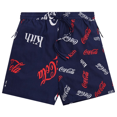 Pre-owned Kith X Coca-cola Printed Short 'navy' In Blue