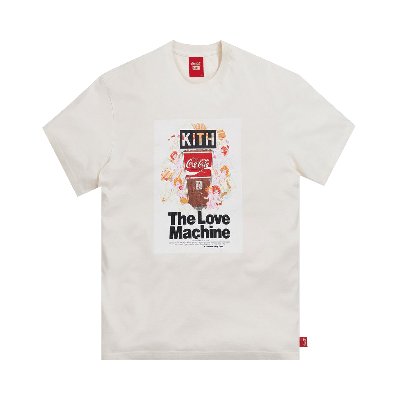 Pre-owned Kith X Coca-cola Love Machine Vintage Tee 'ivory' In Cream
