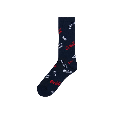 Pre-owned Kith X Coca-cola Logo Sock 'navy' In Blue