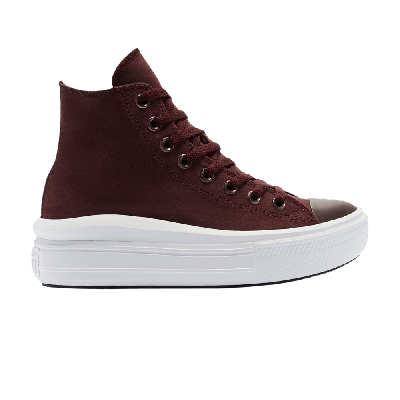 Pre-owned Converse Wmns Chuck Taylor All Star High Move 'diamond Metal - Black Currant' In Red
