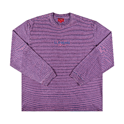 Pre-owned Supreme Micro Stripe Long-sleeve Top 'pink'