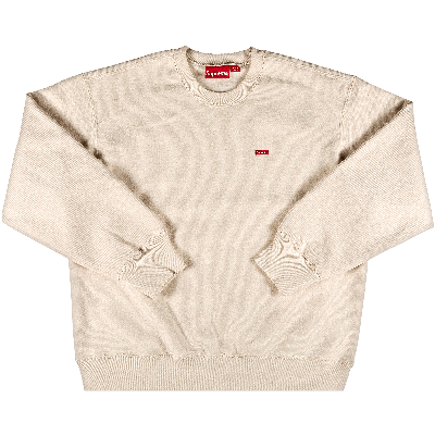 Pre-owned Supreme Small Box Crewneck 'natural' In Tan