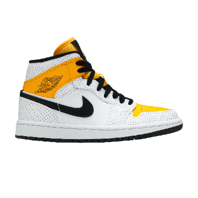 Pre-owned Air Jordan Wmns  1 Mid 'perforated - White University Gold'