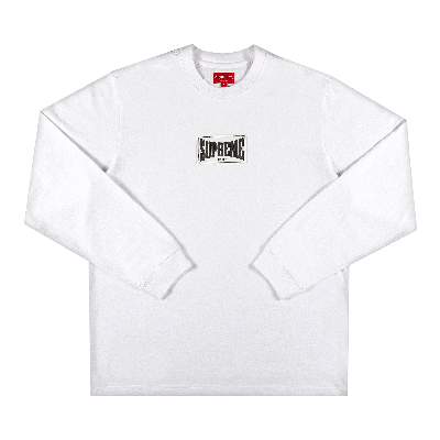 Pre-owned Supreme Woven Label Long-sleeve Top 'white'