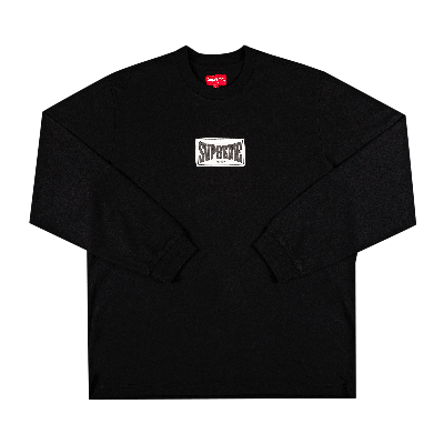 Pre-owned Supreme Woven Label Long-sleeve Top 'black'