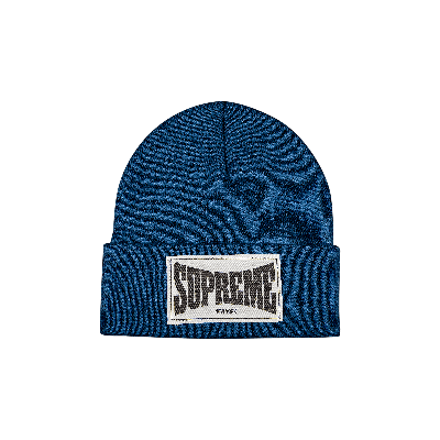Pre-owned Supreme Woven Label Beanie 'slate' In Blue