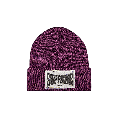 Pre-owned Supreme Woven Label Beanie 'dusty Purple'
