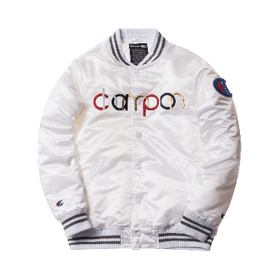 Pre-owned Kith X Champion Baseball Jacket 'white'