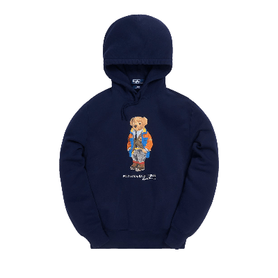 Pre-owned Kith X Polo Ralph Lauren Fleece Hoodie 'navy Blue'