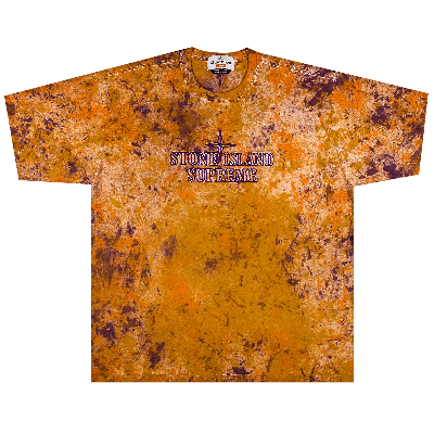 Pre-owned Supreme X Stone Island Embroidered Logo Short-sleeve Top 'coral' In Orange
