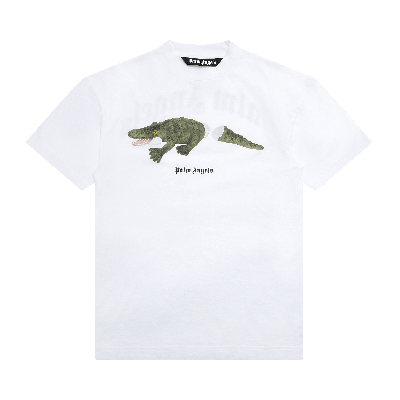 Pre-owned Palm Angels Croco Short-sleeve Tee 'white/green'