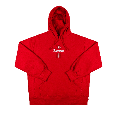 Pre-owned Supreme Cross Box Logo Hooded Sweatshirt 'red'