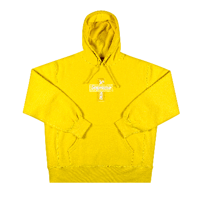 Pre-owned Supreme Cross Box Logo Hooded Sweatshirt 'lemon' In Yellow