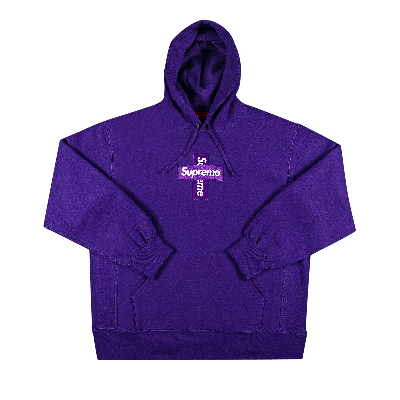 Pre-owned Supreme Cross Box Logo Hooded Sweatshirt 'purple'
