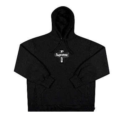 Pre-owned Supreme Cross Box Logo Hooded Sweatshirt 'black'