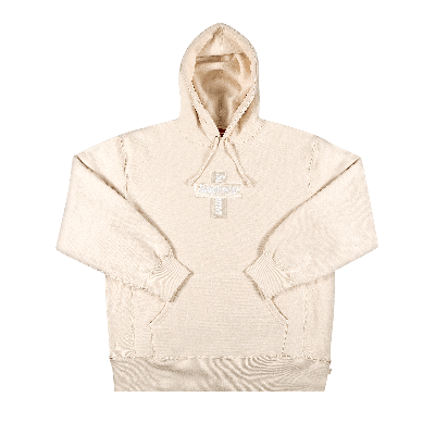 Pre-owned Supreme Cross Box Logo Hooded Sweatshirt 'natural' In Cream