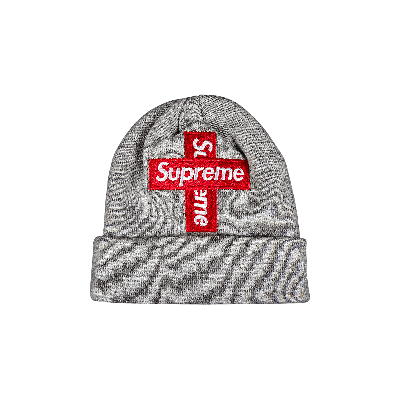 Pre-owned Supreme X New Era Cross Box Logo Beanie 'heather Grey'