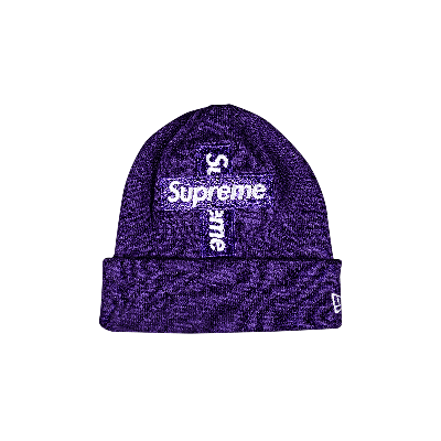 Pre-owned Supreme X New Era Cross Box Logo Beanie 'purple'