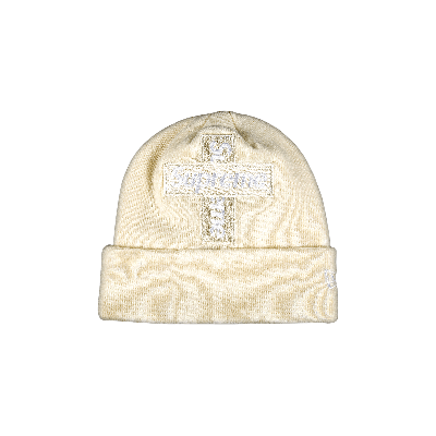 Pre-owned Supreme X New Era Cross Box Logo Beanie 'natural' In Cream