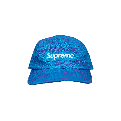 Pre-owned Supreme Reactive Print Camp Cap 'blue'