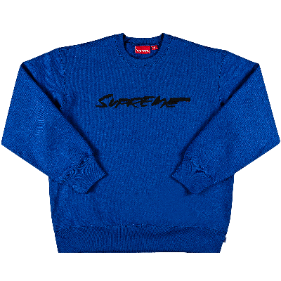Pre-owned Supreme Futura Logo Crewneck 'royal' In Blue