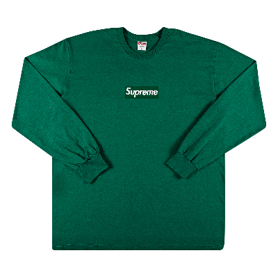 Pre-owned Supreme Box Logo Long-sleeve Tee 'light Pine' In Green