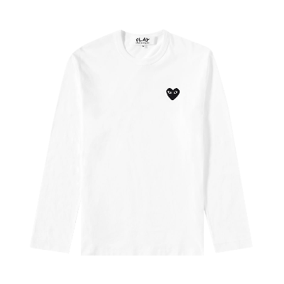 Pre-owned Comme Des Garçons Play Heart Logo Long-sleeve T-shirt 'white'