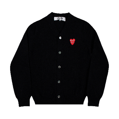 Pre-owned Comme Des Garçons Play Heart Logo Cardigan 'black'