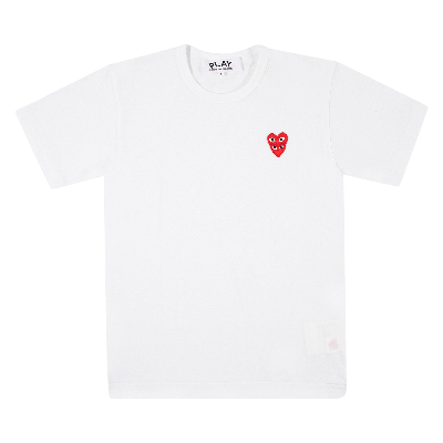 Pre-owned Comme Des Garçons Play Heart Logo Short-sleeve T-shirt 'white'