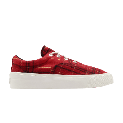 Pre-owned Converse Skid Grip Low 'twisted Plaid - Haute Red'