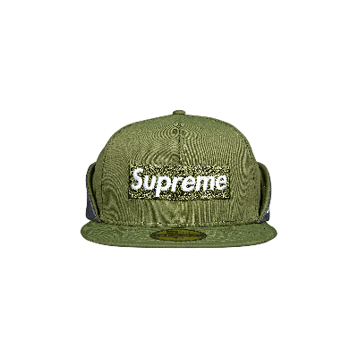 Pre-owned Supreme X Windstopper Earflap Box Logo New Era 'dark Olive' In Green