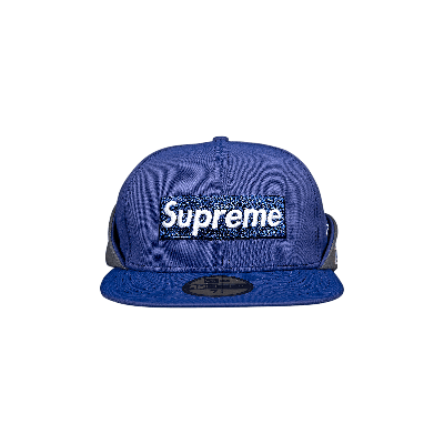 Pre-owned Supreme X Windstopper Earflap Box Logo New Era 'washed Navy' In Blue