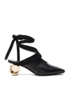 JW ANDERSON JW ANDERSON CYLINDER HEEL LEATHER BALLET SHOES IN BLACK,FW04WR17