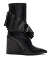 JW ANDERSON MID CALF LEATHER RUFFLE BOOTS,FW03JWA