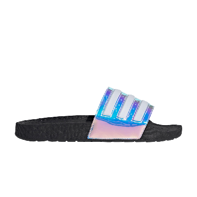 Pre-owned Adidas Originals Adilette Boost Slides 'iridescent' In Black