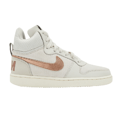 Pre-owned Nike Wmns Court Borough Mid Premium 'light Bone Metallic Red Bronze' In White