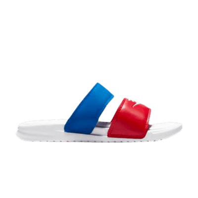 Pre-owned Nike Wmns Benassi Duo Ultra Slide 'university Red Game Royal' In White