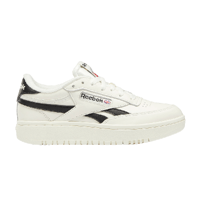 Pre-owned Reebok Wmns Club C Double 'chalk Black' In White