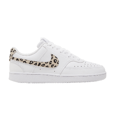 Pre-owned Nike Wmns Court Vision Low 'leopard Swoosh - White'