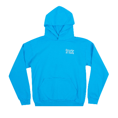 Pre-owned Sporty And Rich Fun Logo Hoodie 'oceanblue/white' In Blue