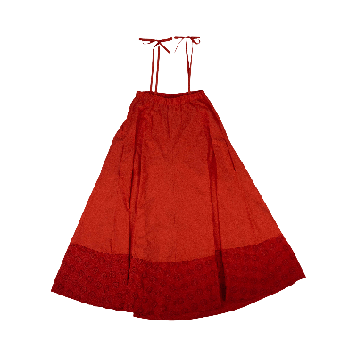 Pre-owned Fendi Floral Embroidered Sleeveless Dress 'orange'