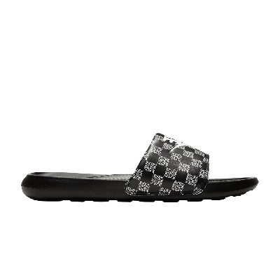 Pre-owned Nike Victori One Printed Slide 'just Do It Checkered' In Black