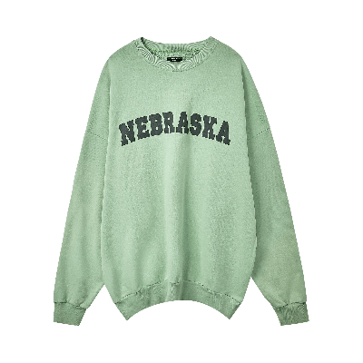 Pre-owned Raf Simons Redux Sweater With Nebraska Print 'mint' In Green