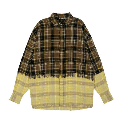 Pre-owned Palm Angels Bleached Effect Shirt 'brown/white'