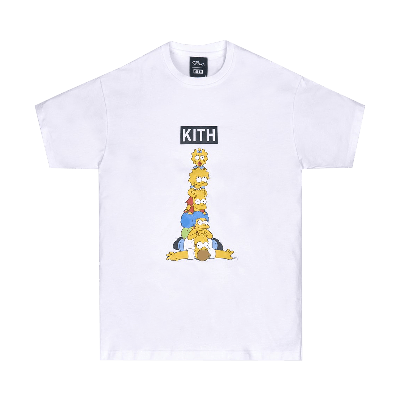 Pre-owned Kith For The Simpsons Family Stack Tee 'white'