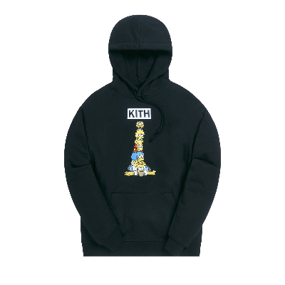 Pre-owned Kith For The Simpsons Family Stack Hoodie 'black'