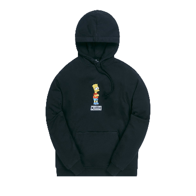 Pre-owned Kith For The Simpsons Bart Logo Hoodie 'black'
