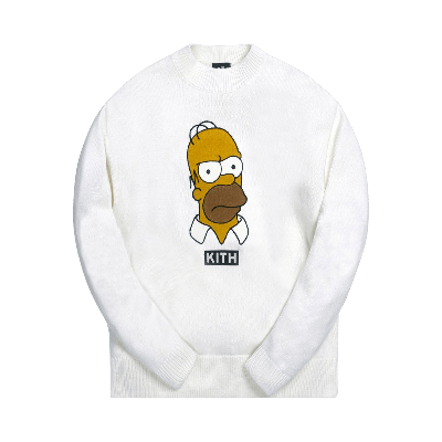 Pre-owned Kith For The Simpsons Homer Intarsia Sweater 'white'