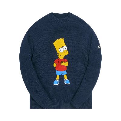 Pre-owned Kith For The Simpsons Bart Intarsia Sweater 'navy/multicolor' In Blue