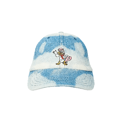 Pre-owned Palace Chilly Duck Out Denim 6-panel Bleached Hat 'bleached' In Blue